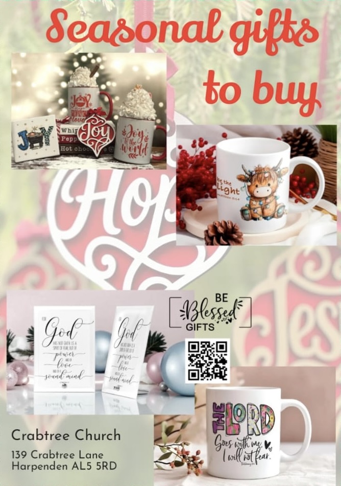 Seasonal gifts can be purchased from "Be Blessed Gifts"